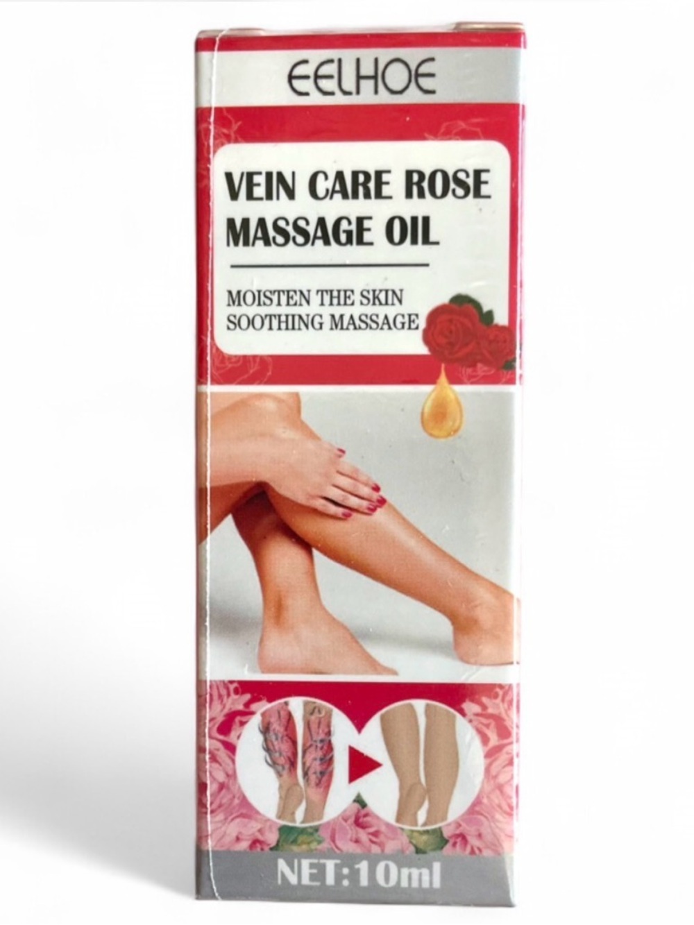 EELHOE Rose Massage Oil Vein Care Moisturizing Body Oil Spa Skincare Beauty 10ml